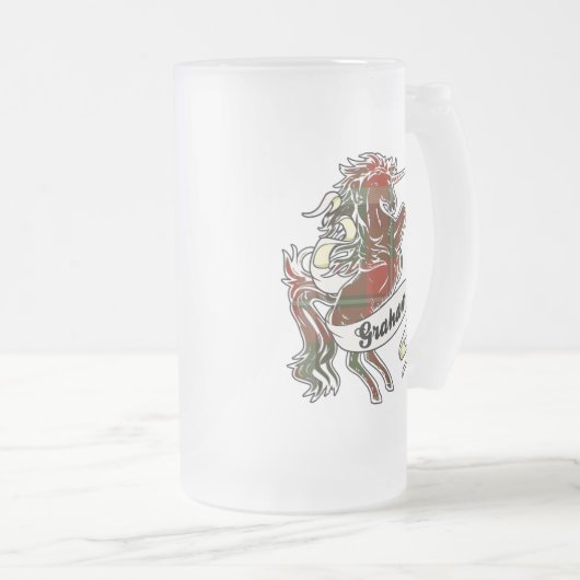 Graham Tartan Unicorn Matglas Bierpul (Voorkant rechts)
