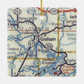Graham Texas 50's Map Keramisch Ornament (Achterkant)
