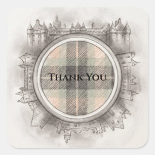 Graham van Montrose Tartan Holyrood Palace Huwelij Vierkante Sticker