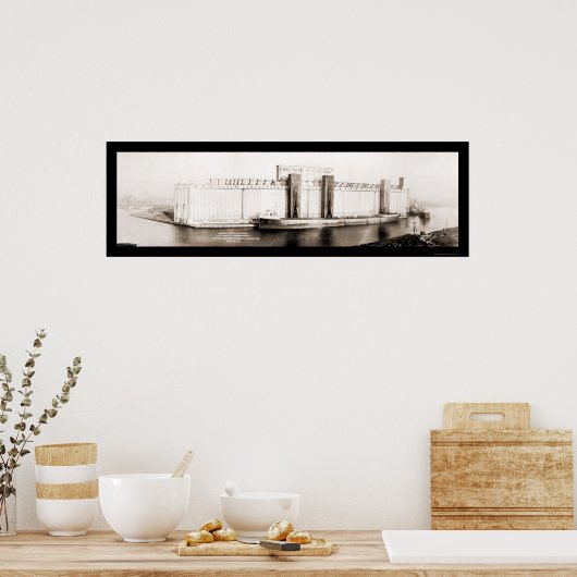 Grain Elevator Buffalo Foto 1919 Poster (Keuken)