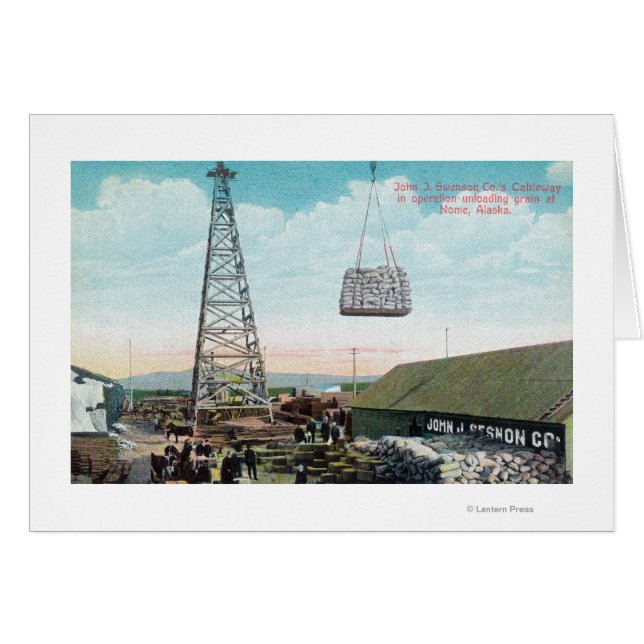 Grain lossen op Swenson Co. Cableway (Voorkant Horizontaal)