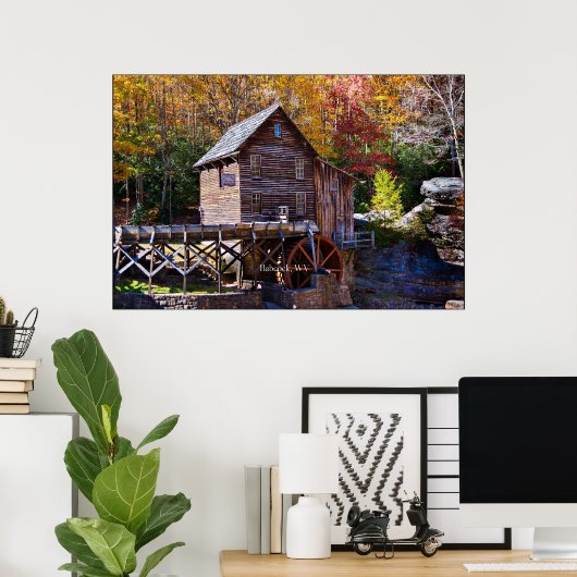 Grain Mill, Babcock, West Virginia Poster (Thuiskantoor)