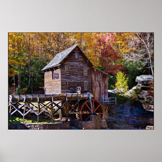 Grain Mill, Babcock, West Virginia Poster (Voorkant)