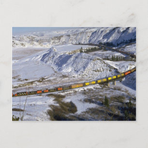 Grain train, Alberta, Canada Winter Briefkaart