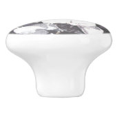 Grain zwart-wit orchidee keramische knop (Zijkant)