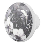 Grain zwart-wit orchidee keramische knop (Rechts)