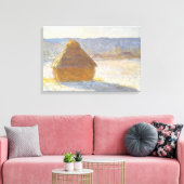 Grainstack in de ochtend, Sneeuw Effect door Claud Canvas Afdruk (Insitu (Woonkamer))