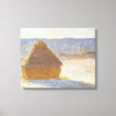 Grainstack in de ochtend, Sneeuw Effect door Claud Canvas Afdruk (Voorkant)