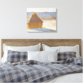 Grainstack in de ochtend, Sneeuw Effect door Claud Canvas Afdruk (Insitu (Slaapkamer))