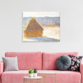 Grainstack in de ochtend, Sneeuw Effect door Claud Canvas Afdruk (Insitu (Woonkamer))