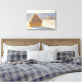 Grainstack in de ochtend, Sneeuw Effect door Claud Canvas Afdruk (Insitu (Slaapkamer))
