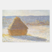 Grainstack in de ochtend, Sneeuw Effect door Claud Inpakpapier Vel (Voorkant 2)