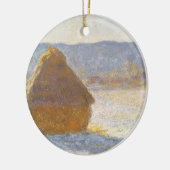 Grainstack in de ochtend, Sneeuw Effect door Claud Keramisch Ornament (Links)