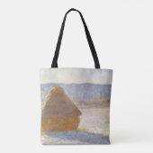 Grainstack in de ochtend, Sneeuw Effect door Claud Tote Bag (Achterkant)
