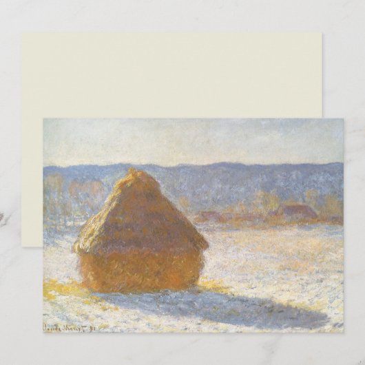 Grainstack in de ochtend, sneeuweffect door Claude (Voorkant / Achterkant)