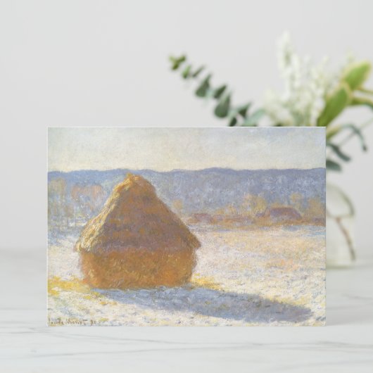 Grainstack in Morning, sneeuweffect door Claude Mo (Staand voorkant)