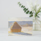 Grainstack in Morning, sneeuweffect door Claude Mo Briefkaart (Staand voorkant)