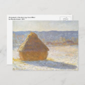 Grainstack in Morning, sneeuweffect door Claude Mo Briefkaart (Voorkant / Achterkant)