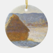 Grainstack in Morning, sneeuweffect door Claude Mo Keramisch Ornament (Voorkant)