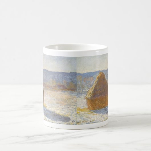 Grainstack in Morning, sneeuweffect door Claude Mo Koffiemok (Center)