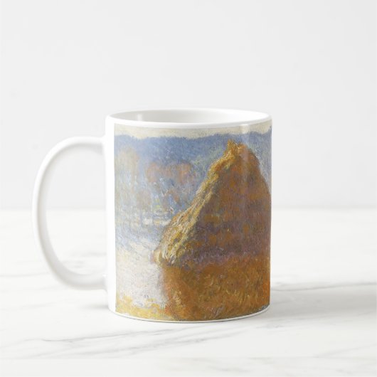 Grainstack in Morning, sneeuweffect door Claude Mo Koffiemok (Links)