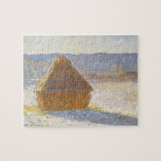 Grainstack in Morning, sneeuweffect door Claude Mo Legpuzzel (Horizontaal)