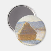 Grainstack in Morning, sneeuweffect door Claude Mo Magneet (Voorkant / Achterkant)