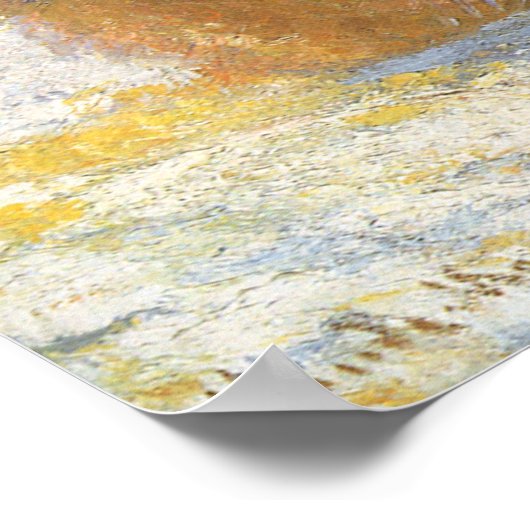 Grainstack in Morning, sneeuweffect door Claude Mo Poster (Hoek)