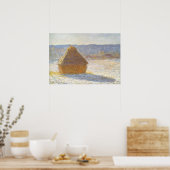 Grainstack in Morning, sneeuweffect door Claude Mo Poster (Keuken)