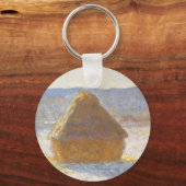 Grainstack in Morning, sneeuweffect door Claude Mo Sleutelhanger (Voorkant)