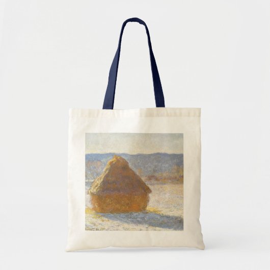 Grainstack in Morning, sneeuweffect door Claude Mo Tote Bag (Voorkant)