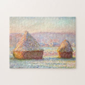 Grainstacks White Frost Monet Fine Art Legpuzzel (Horizontaal)