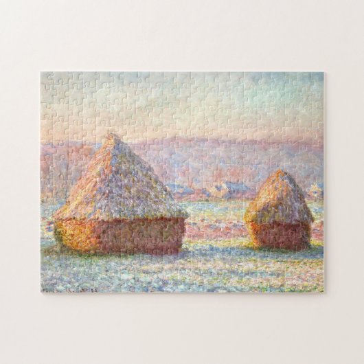 Grainstacks White Frost Monet Fine Art Legpuzzel (Horizontaal)