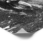 Grainy Black White Hippo Art, Poster (Hoek)