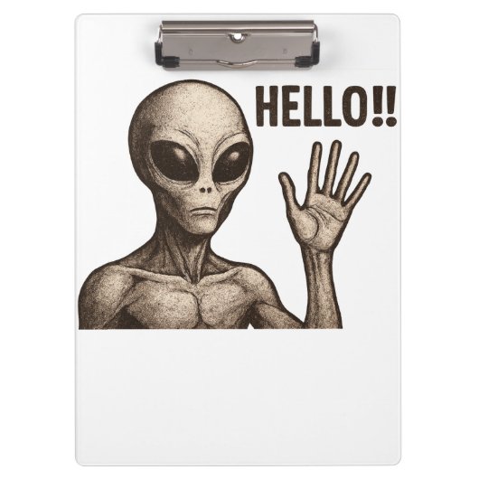 Grainy Encounter: de buitenaardse begroeting Klembord (Voorkant)