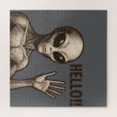 Grainy Encounter: de buitenaardse begroeting Legpuzzel (Horizontaal)
