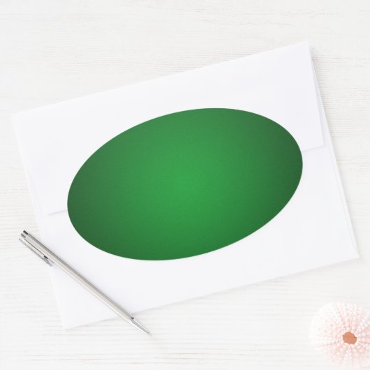 Grainy Green-Black Vignette Ovale Sticker (Envelop)