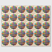 "Grainy Rainbow Mandala" Cadeaupapier (Vlak)