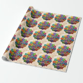 "Grainy Rainbow Mandala" Cadeaupapier (Uitgerold)