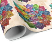 "Grainy Rainbow Mandala" Cadeaupapier (Rol Hoek)