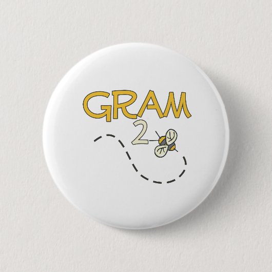 Gram 2 Bee Ronde Button 5,7 Cm (Voorkant)