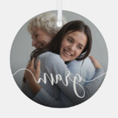 Gram Grandma Script Overlay Glas Ornament (Achterkant)