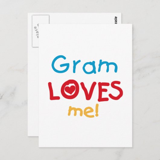 Gram Loves Me T-shirts en geschenken Briefkaart (Voorkant / Achterkant)