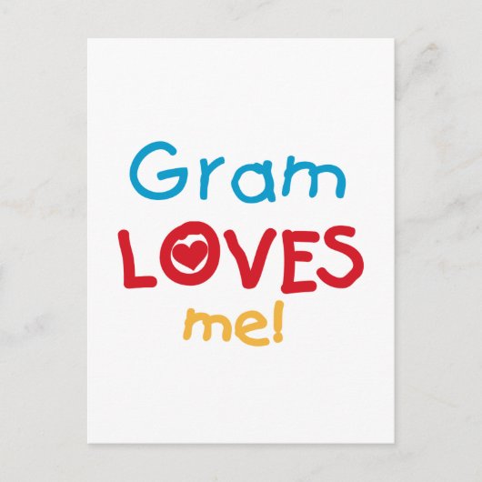 Gram Loves Me T-shirts en geschenken Briefkaart (Voorkant)