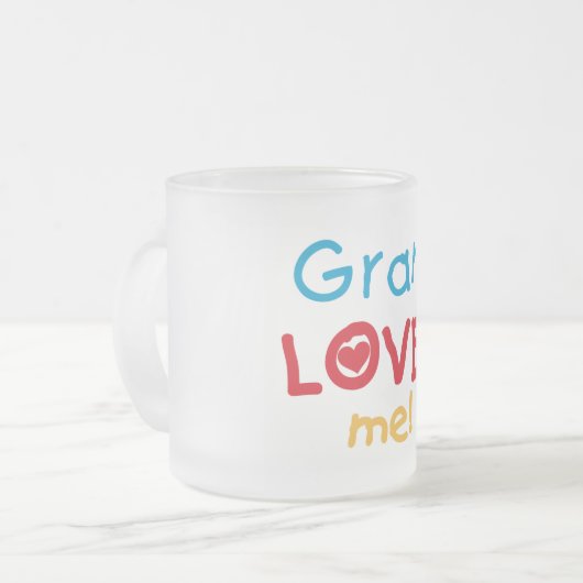 Gram Loves Me T-shirts en geschenken Matglas Koffiemok (Voorkant links)