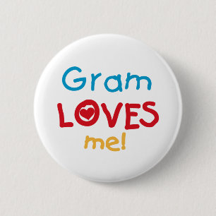 Gram Loves Me T-shirts en geschenken Ronde Button 5,7 Cm