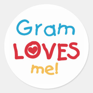 Gram Loves Me T-shirts en geschenken Ronde Sticker