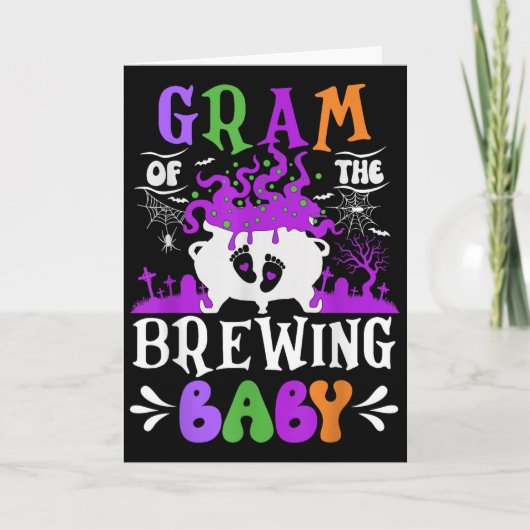 Gram Of The Brewing Baby Grandma To Be Halloween  Kaart (Voorkant)