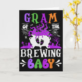 Gram Of The Brewing Baby Grandma To Be Halloween  Kaart (Gele Bloem)