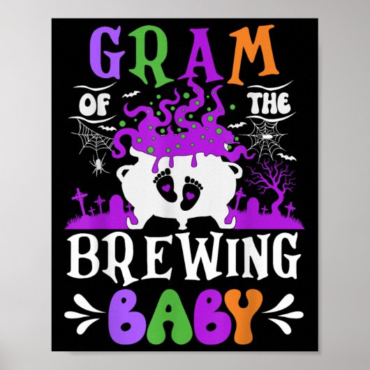 Gram Of The Brewing Baby Grandma To Be Halloween  Poster (Voorkant)